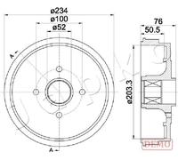 2x Brake drum painted 560409C JAPKO for DACIA RENAULT