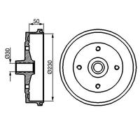 BOSCH 0 986 477 030 Brake drum