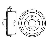 BOSCH 0 986 477 043 Brake drum
