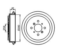 BOSCH 0 986 477 141 Brake drum