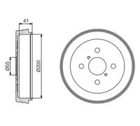 2x Brake drum Rear Axle 0 986 477 199 BOSCH for TOYOTA YARIS/VITZ