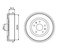 2x Brake drum Rear Axle 0 986 477 227 BOSCH for LAND ROVER FREELANDER I