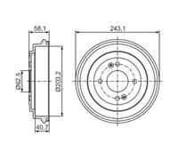 BOSCH 0 986 477 298 Brake drum