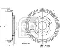 FEBI BILSTEIN REAR BRAKE DRUM 176978 FOR FIAT