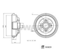 2x Brake drum Rear Axle 33 10 9227 SWAG for SUZUKI SPLASH SWIFT III
