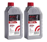 2X Brake Fluid Dot4 0.5L 500Ml Bottle 1500 Viscosity At -40C Degrees Brembo L04005