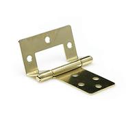 2X Brass,CRANKED,Flush Hinges 50mm Door Wood Furniture Cupboard Cabinet (3)