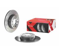 2x BREMBO 08.B413.1X Brake Disc Rear Perforated Fits Audi Cupra Seat Skoda VW