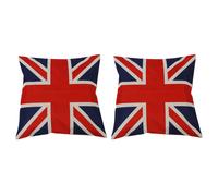 2X British Vintage Style Union Jack Flag Throw Pillow Case, Pillowcase