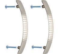 2X Brushed Nickel Dimpled Drawer/Door Handles - Cupboard/Cabinet Furniture Pulls