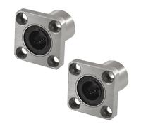 2X Bushings Square Flanged Long Linear Bearing 12mm x 21mm x 30mm
