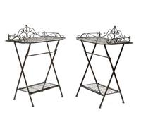 2x Butlers tray trolley garden side table iron