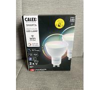 2X Calex Smart GU10 Lamp Bulb 4.9W Multi Colour 345lm Dimmable Google Alexa Siri