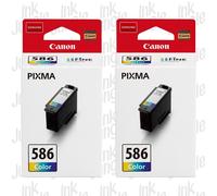 2x Canon CL586 Colour Genuine Ink Cartridges For PIXMA TS6550i TS7550i Printer