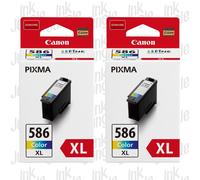 2x Canon CL586XL Colour Genuine Ink Cartridges For PIXMA TS7650i TS7750 Printers