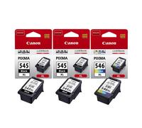 2x Canon PG545XL Black & 1x CL546XL Colour Ink Cartridge For PIXMA TS3350