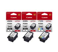 2x Canon PG545XL Black & 1x CL546XL Colour Ink Cartridges For PIXMA MG2950S