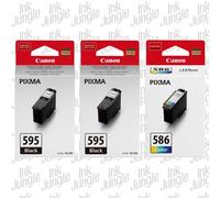 2x Canon PG595 Black & 1x CL586 Colour Ink Cartridge For PIXMA TS5560 Printer