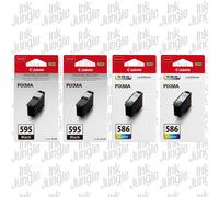 2x Canon PG595 Black & CL586 Colour Ink Cartridges For PIXMA TS4150i Printer