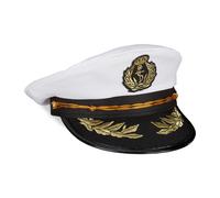 2x Captain hat Unisex Polyester Captain's Officer Hat Sailor Costume Adjustable
