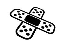 2X Car Bandaid Sticker, Funny Car Sticker, Vinyl Decal, Plaster, Dent, Scratch JDM First Aid, Van, Campervan, Motorhome, 80mm Each