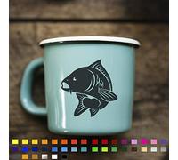 2X Carp Fishing Sticker, Vinyl Decal for Tacklebox, Mug, 4x4, Van, Truck, Campervan, Caravan, Fisherman Sticker, 90mm Each