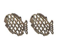2X Cast Iron Fish Trivet, 7.5X6Inch Decorative Vintage Pattern for Cookware and Hot Dishes with Rubber Feet