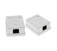 2x Cat5e Single Port Surface Mount Outlet Box Face Plate Backbox Combo