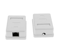 2x Cat6 Single Port Surface Mount Outlet Box Face Plate & Backbox combo