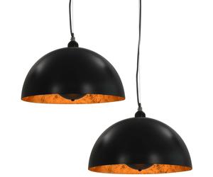 2x Ceiling Lamps Black and Gold Semi-spherical E27 Deco Multi Sizes vidaXL