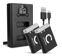 2x CELLONIC Replacement NB-13L Battery + Dual Charger CB-2LHE Compatible for Canon PowerShot G7 X Mark II G9 X Mark II G1x Mark III SX740 HS SX620 HS SX730 SX740 1010mAh Backup Camera Battery