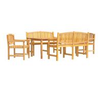 (2x chair + 2x bench + table, 180 cm table length) vidaXL Garden Dining Set Outdoor Table and Chairs 4 Piece Solid Wood Teak