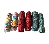 2x Chakra Petals White Sage 4" Smudge Sticks, 2x Dragon's Blood White Sage 4" Smudge Sticks, 2x Nag Champa White Sage 4" Smudge Sticks