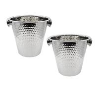 2x Champagne Cooler Stainless Steel Wine Cooler Ice Bucket
