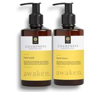 2x Champney Health Spa Awaken Hand Wash and Hand Lotion SET | Bergamot, Ginger and Guaiacwood Essential Oils | Kick Start And Invigorate Your Senses Ready to Tackle The Day Ahead | 250mL Each