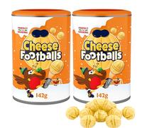 2x Cheese footballs Caddy (2x142g) - Christmas Savoury Snacks, Stocking fillers for men, Savory Christmas Hamper, Snacks Sharing Tub, biscuits tin gifts
