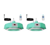 2X Chicken Coop Heater for Winter, Chicken Heater Built-in Lamp, Safety Thermostat Control, Overheat Protection EU Plug Green