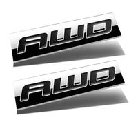 2x Chrome Finish Metal car Emblem AWD Badge (Black Letter)