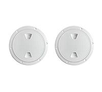 2X Circular Non Inspection Hatch-Boat Hatch Deck Plate with Detachable Cover for RV Marine Boat Kayaks-4Inch White