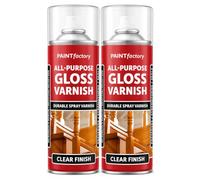 2X Clear Gloss Varnish Spray 250ML. Aerosol Fast Dry Protective Clear Coat