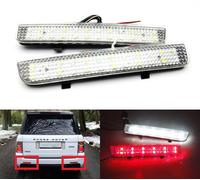 2x Clear Lens Rear Bumper Reflector LED Fog Tail Stop Brake Light Reverse Lamp For 2007-2014 LR Freelander 2 LR2 2003-2012 RR L322