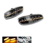 2x Clear Lens Side Indicator Amber LED Marker Repeater Light For 207 308 3008 5008 RCZ C3 C4 C5 DS3 DS4