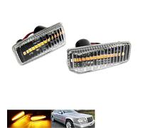 2x Clear Lens Side Indicator Amber LED Marker Repeater Light For MB 190 Series W201 W202 W124 W140 R129