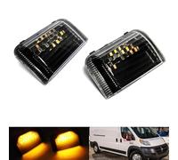 2x Clear Lens Side Mirror Indicator Amber LED Marker Repeater Light For 2006+ Boxer Jumper Relay Ducato 2022+ Movano C