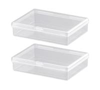 2x Clear Plastic Box Trump Case Organizer Empty Game Card Deck Case for Snap Closure Regular Size