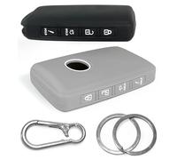 2x Click&Fit Silicone Car Key Cover compatible with Mazda CX-5 CX-30, Mazda 3 6 MX-5 CX-50 CX-9 CX-7 2019-2024, 4B Remote Key - Anti-slip key fob holder case protector, Black&Grey