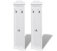 2x Coat Racks White Clothes Stand Door Wall Hat Hanger Holder Hook vidaXL