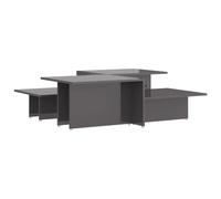 Coffee Table Set High Gloss Grey Chipboard 111.5x50x33 cm 2pcs Modern HomeDecor