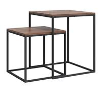 vidaXL 2x Coffee Table Set Engineered Wood and Metal Nightstand Nesting Table