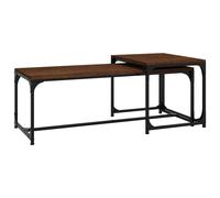 (brown oak) vidaXL 2x Coffee Tables Engineered Wood Accent End Tea Table Multi Colours